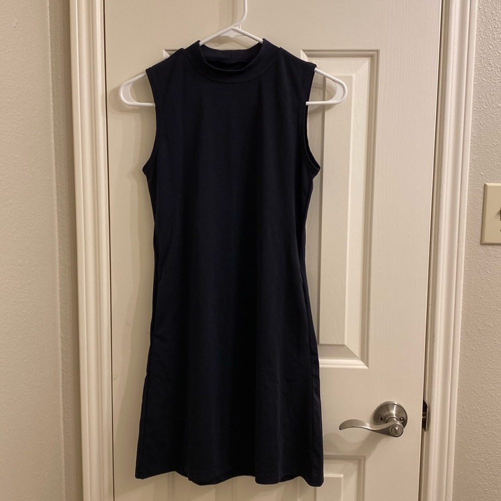 Never worn navy sleeveless dress